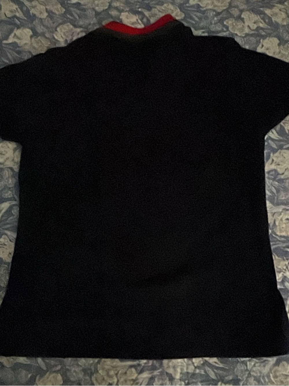 Gucci Black Polo with Red Collar Accent